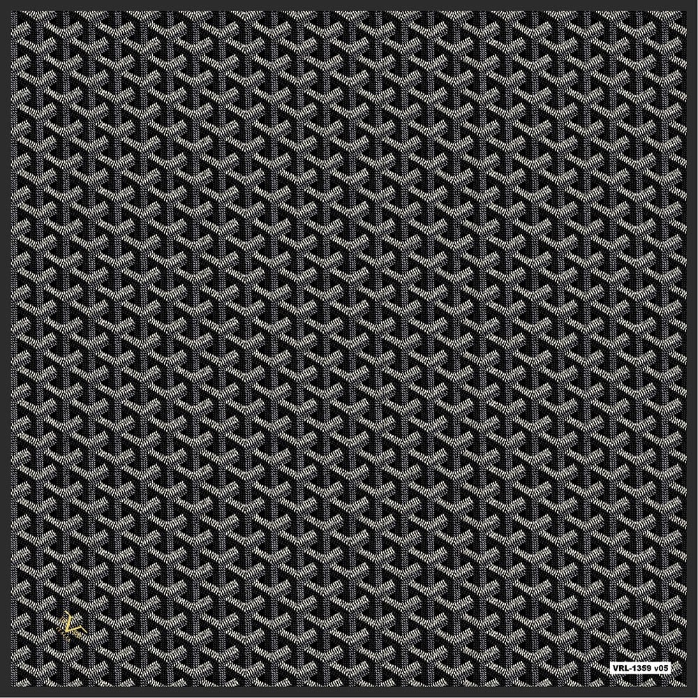 ScarfGeometrik Desen Black Seri Twill Eşarp Askısı ile Birlikte 90x90 cm
