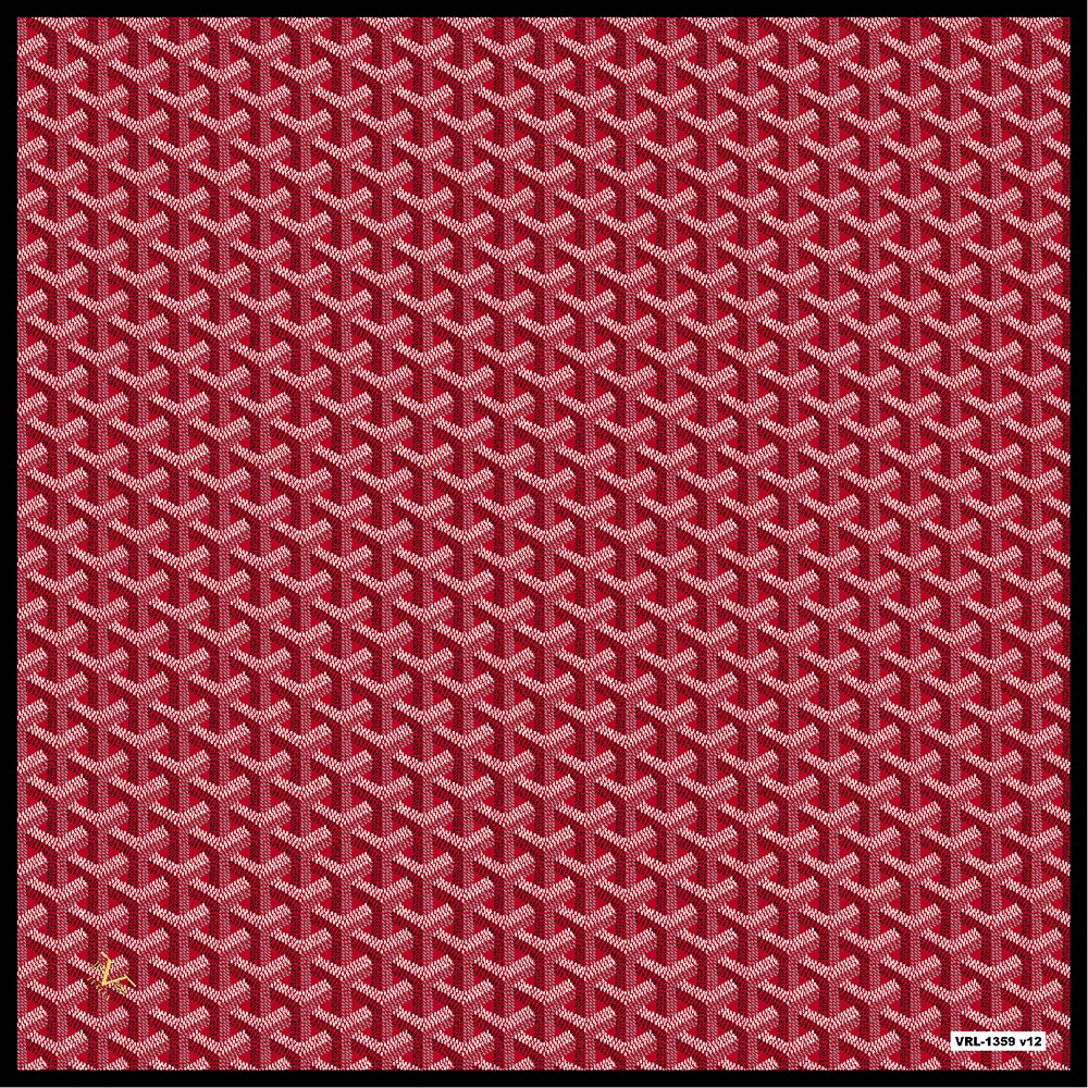 ScarfGeometrik Desen Black Seri Twill Eşarp Askısı ile Birlikte 90x90 cm