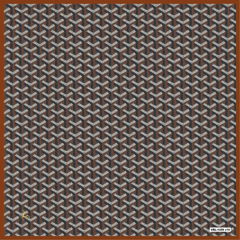 EŞARPGeometrik Desen Black Seri Twill Eşarp Askısı ile Birlikte 90x90 cm