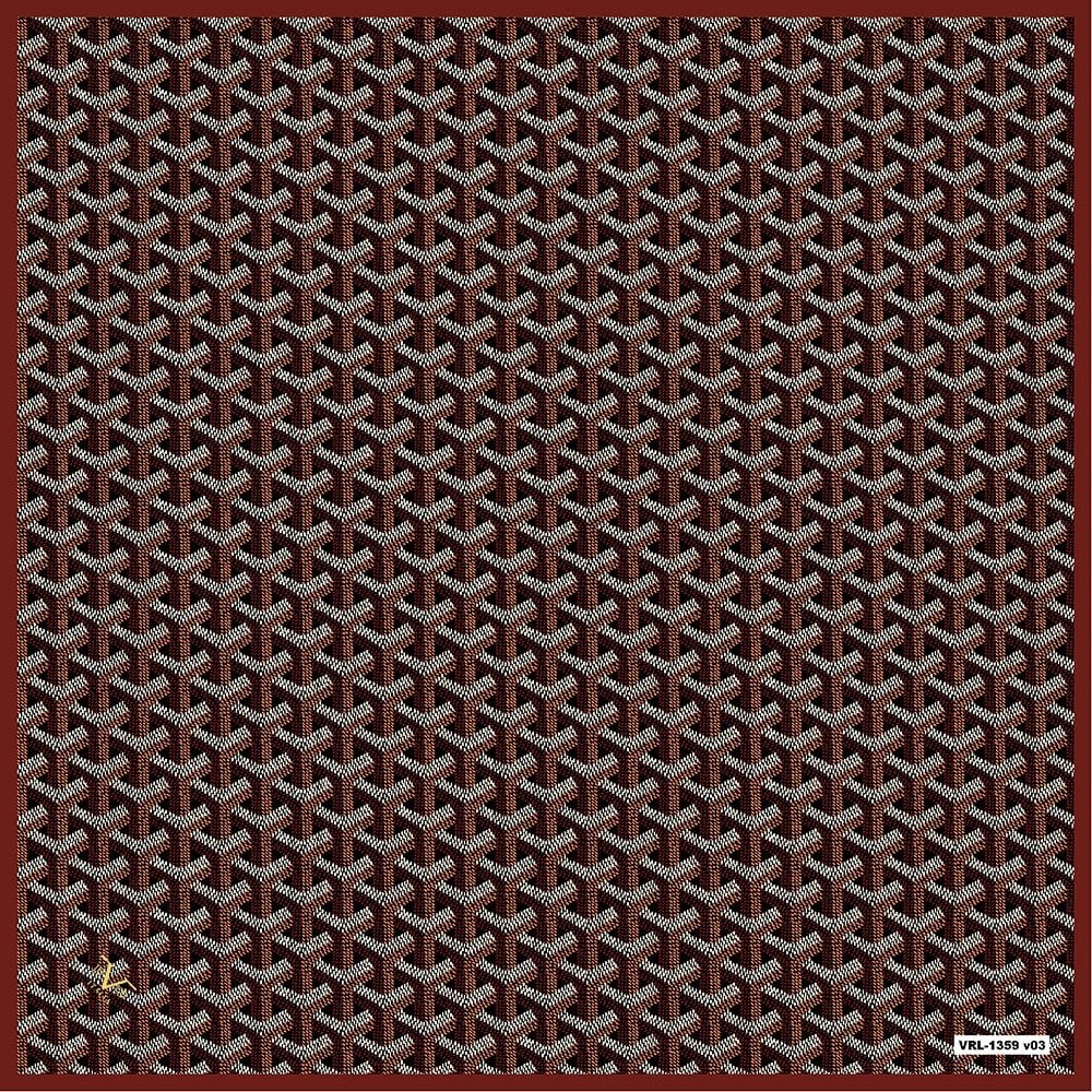 EŞARPGeometrik Desen Black Seri Twill Eşarp Askısı ile Birlikte 90x90 cm