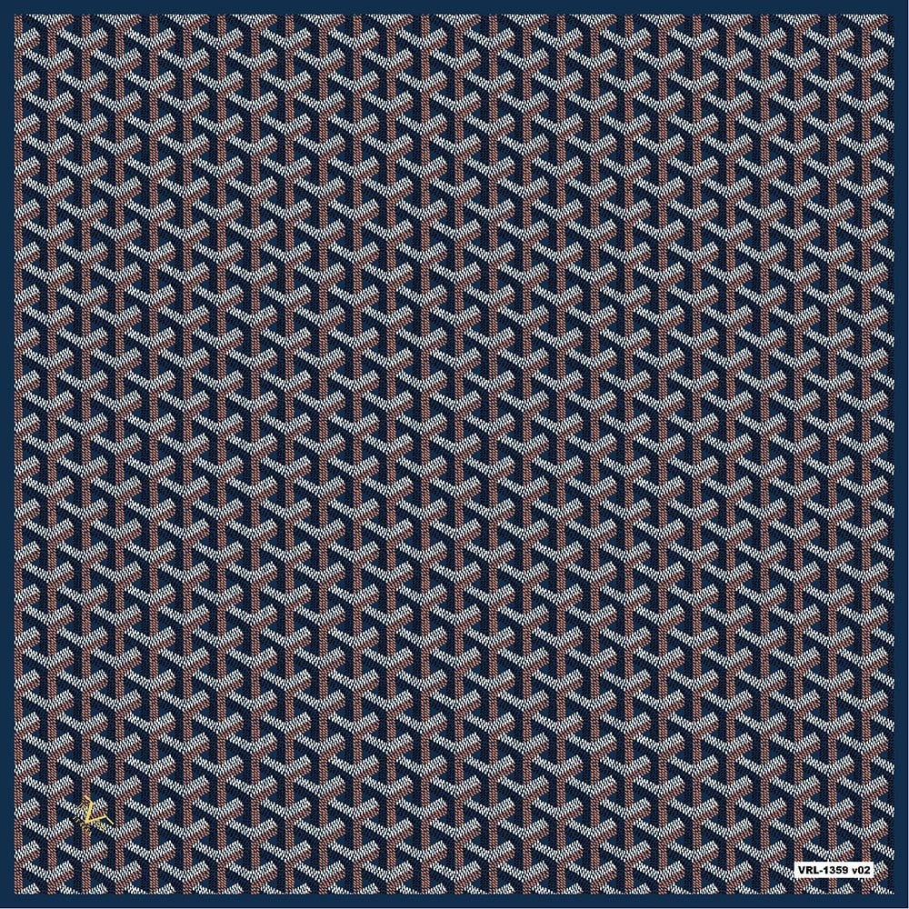 EŞARPGeometrik Desen Black Seri Twill Eşarp Askısı ile Birlikte 90x90 cm