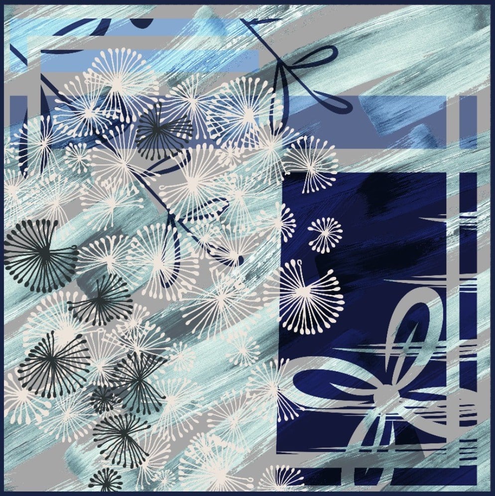 ScarfDesenli Korea Crape Seri 120x120 cm