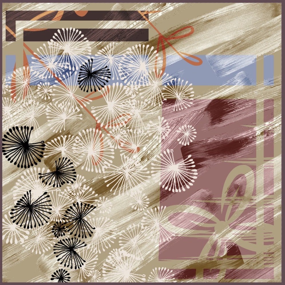 ScarfDesenli Korea Crape Seri 120x120 cm