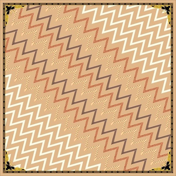 BLACK SERİ EŞARPZigZag Desen Black Seri Twill Eşarp Askısı ile Birlikte 90x90 cm