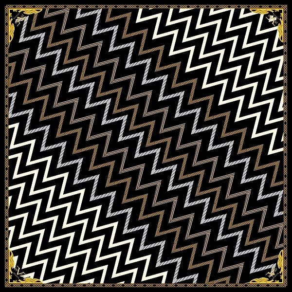 BLACK SERİ EŞARPZigZag Desen Black Seri Twill Eşarp Askısı ile Birlikte 90x90 cm