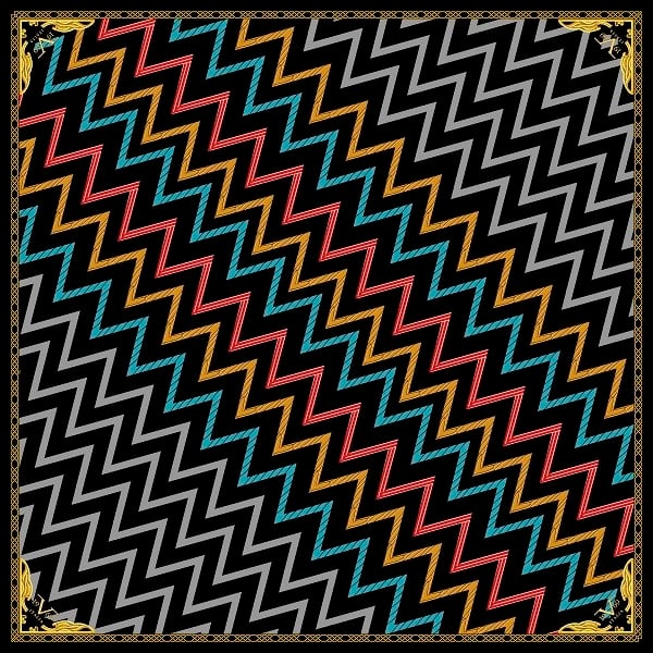 BLACK SERİ EŞARPZigZag Desen Black Seri Twill Eşarp Askısı ile Birlikte 90x90 cm
