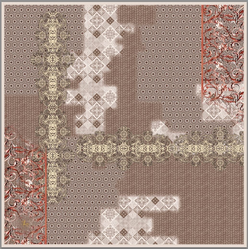 EŞARPDesenli Korea Crape Seri 120x120 cm