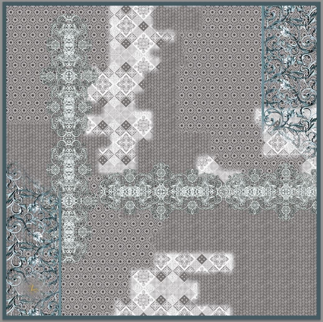 EŞARPDesenli Korea Crape Seri 120x120 cm