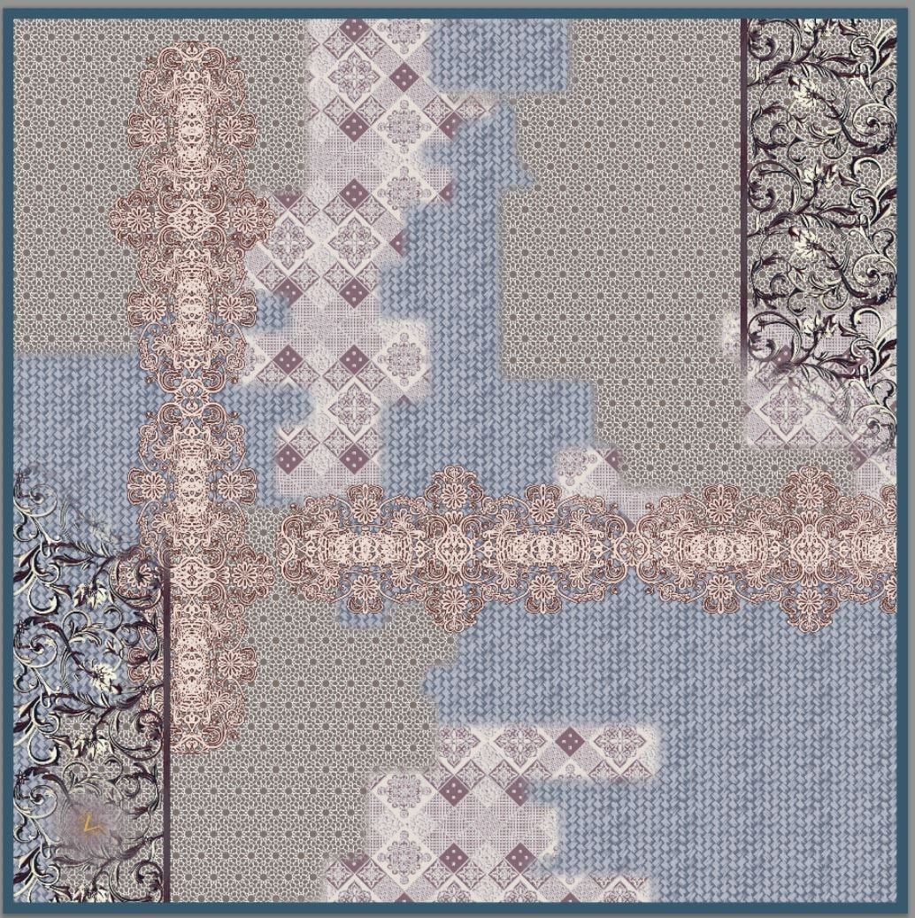 EŞARPDesenli Korea Crape Seri 120x120 cm