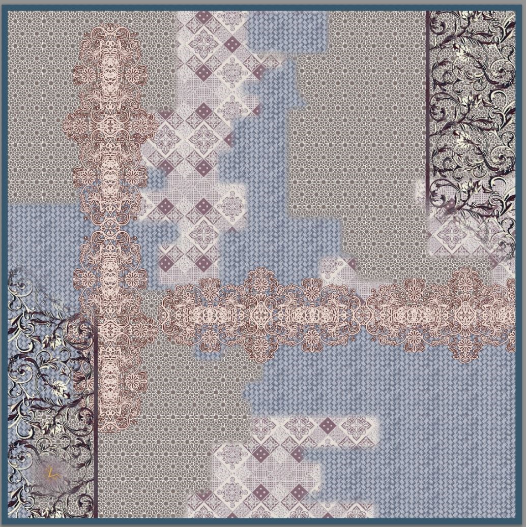 EŞARPDesenli Korea Crape Seri 120x120 cm