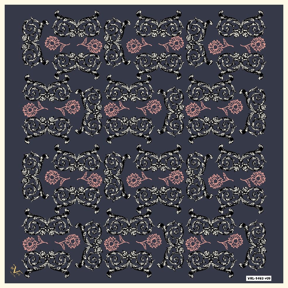 BLACK SERİ EŞARPBarok Logolu Desen Black Seri Twill Eşarp Askısı ile Birlikte 90x90 cm