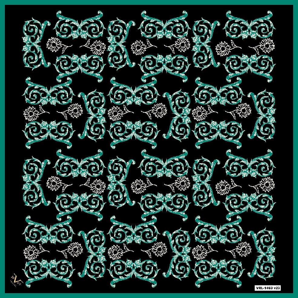 BLACK SERİ EŞARPBarok Logolu Desen Black Seri Twill Eşarp Askısı ile Birlikte 90x90 cm