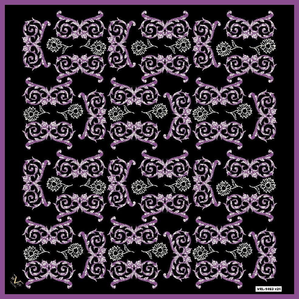 BLACK SERİ EŞARPBarok Logolu Desen Black Seri Twill Eşarp Askısı ile Birlikte 90x90 cm