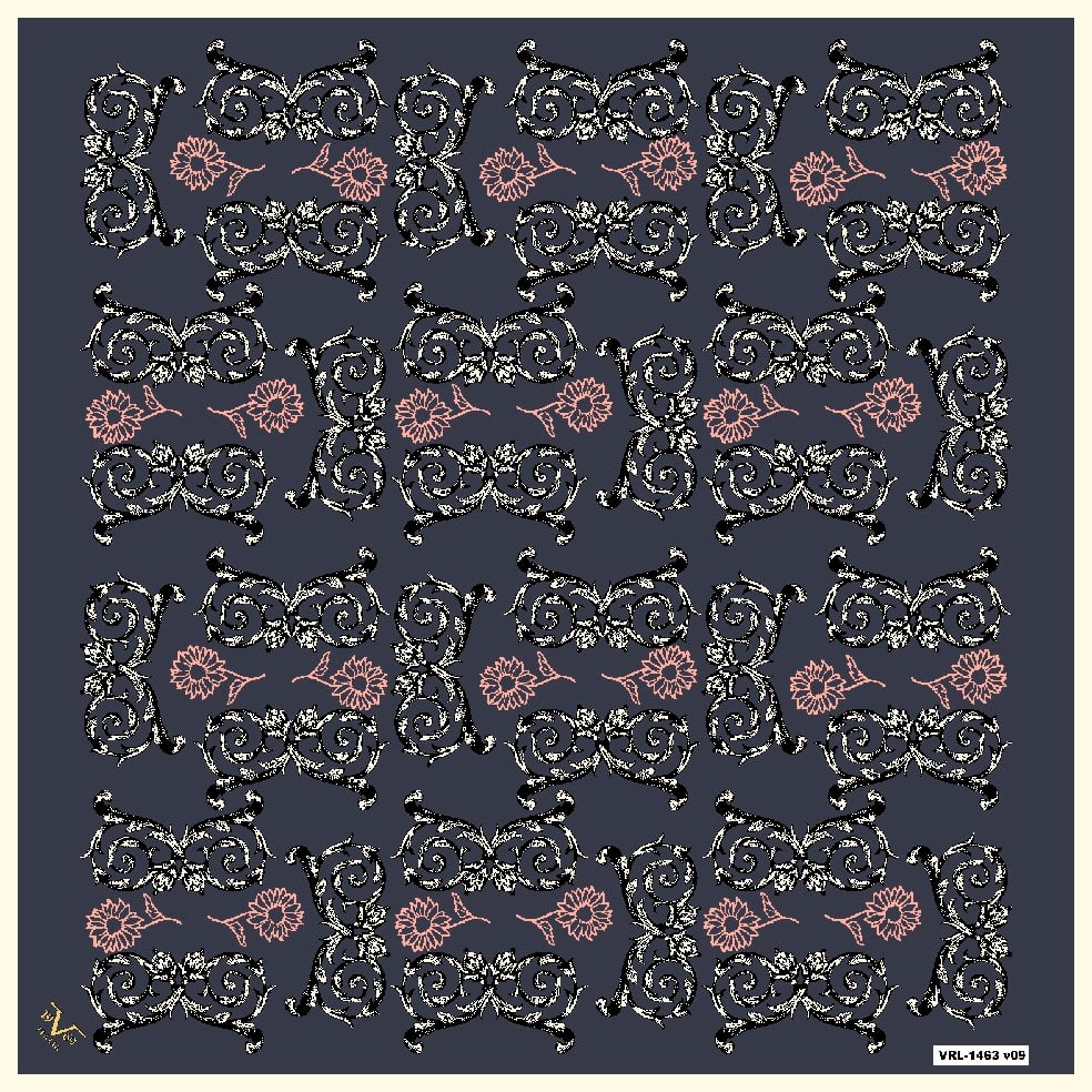BLACK SERİ EŞARPBarok Logolu Desen Black Seri Twill Eşarp Askısı ile Birlikte 90x90 cm