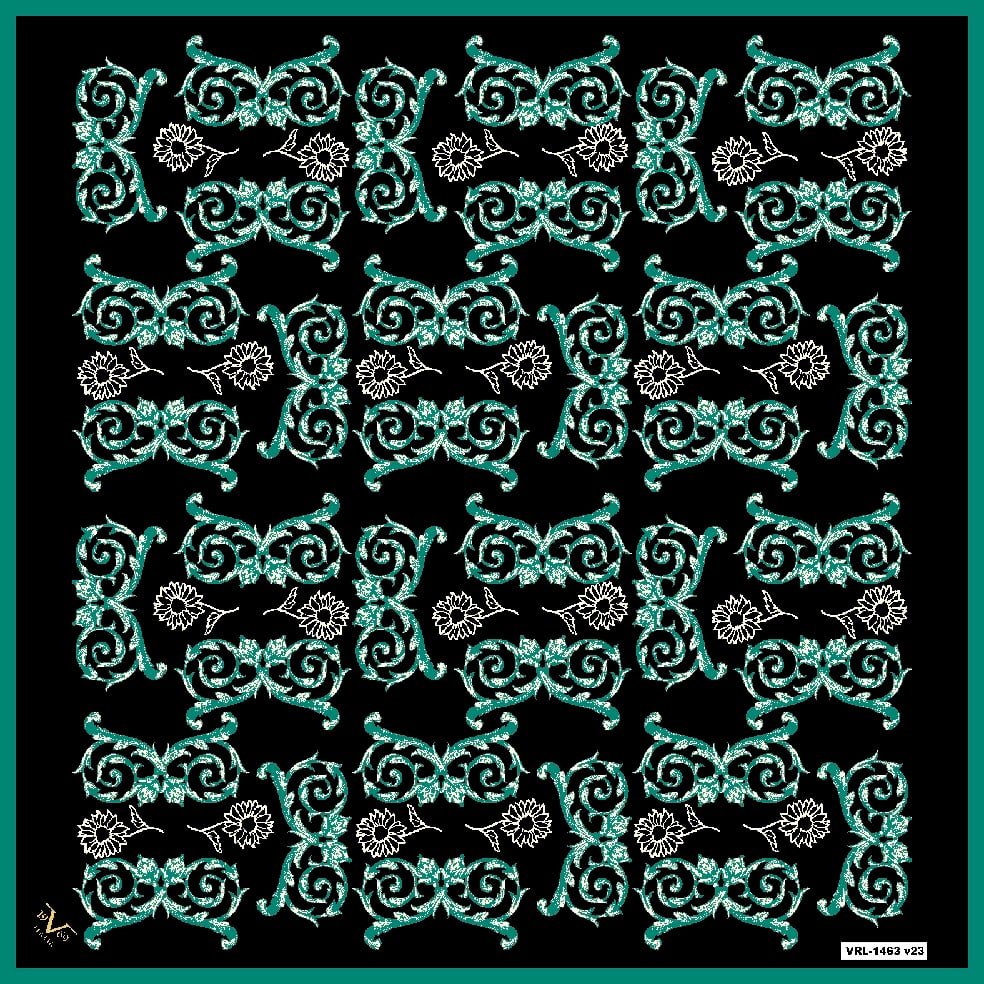 BLACK SERİ EŞARPBarok Logolu Desen Black Seri Twill Eşarp Askısı ile Birlikte 90x90 cm