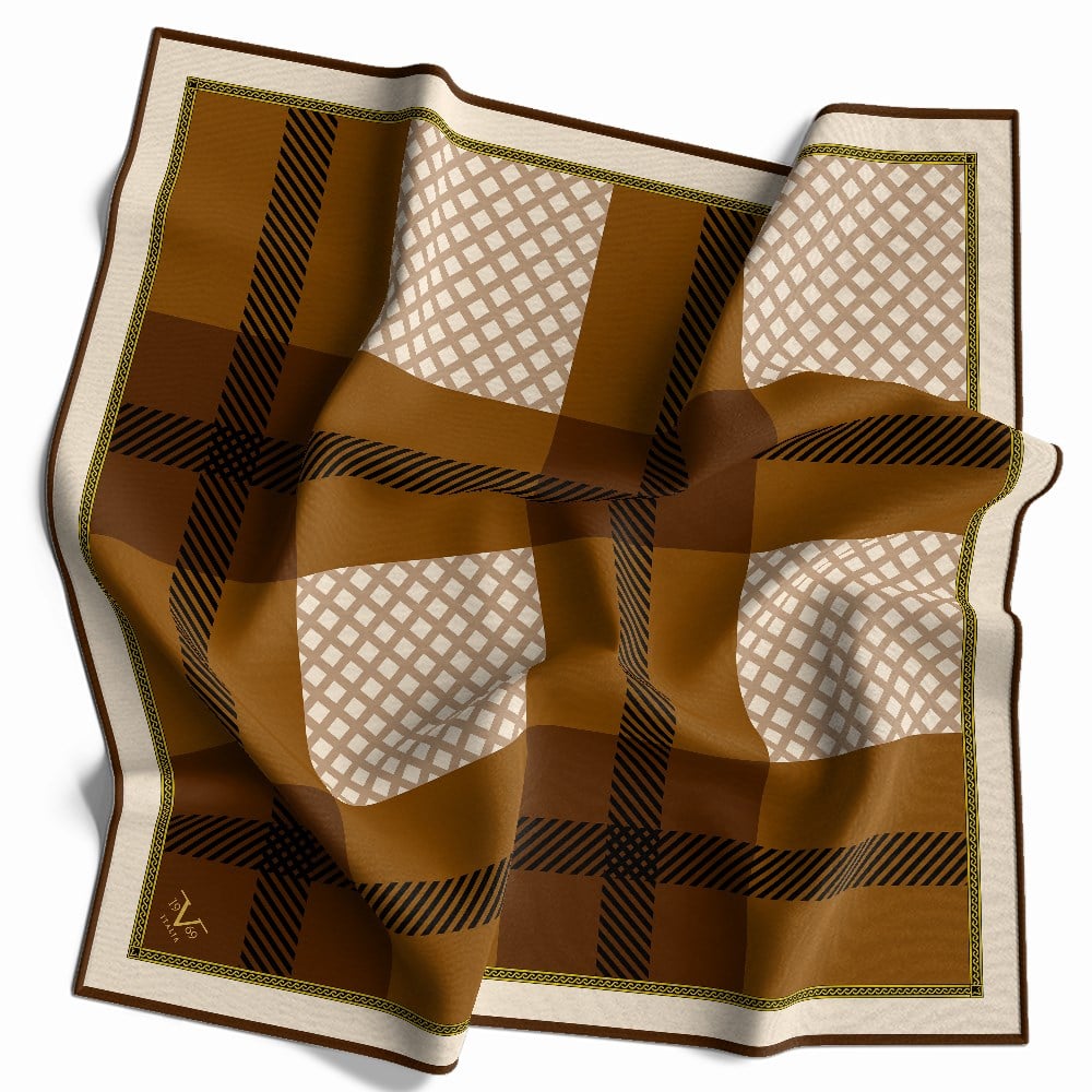 EŞARPEkose Desen Gold Seri Twill Eşarp Askısı ile Birlikte 90x90 cm