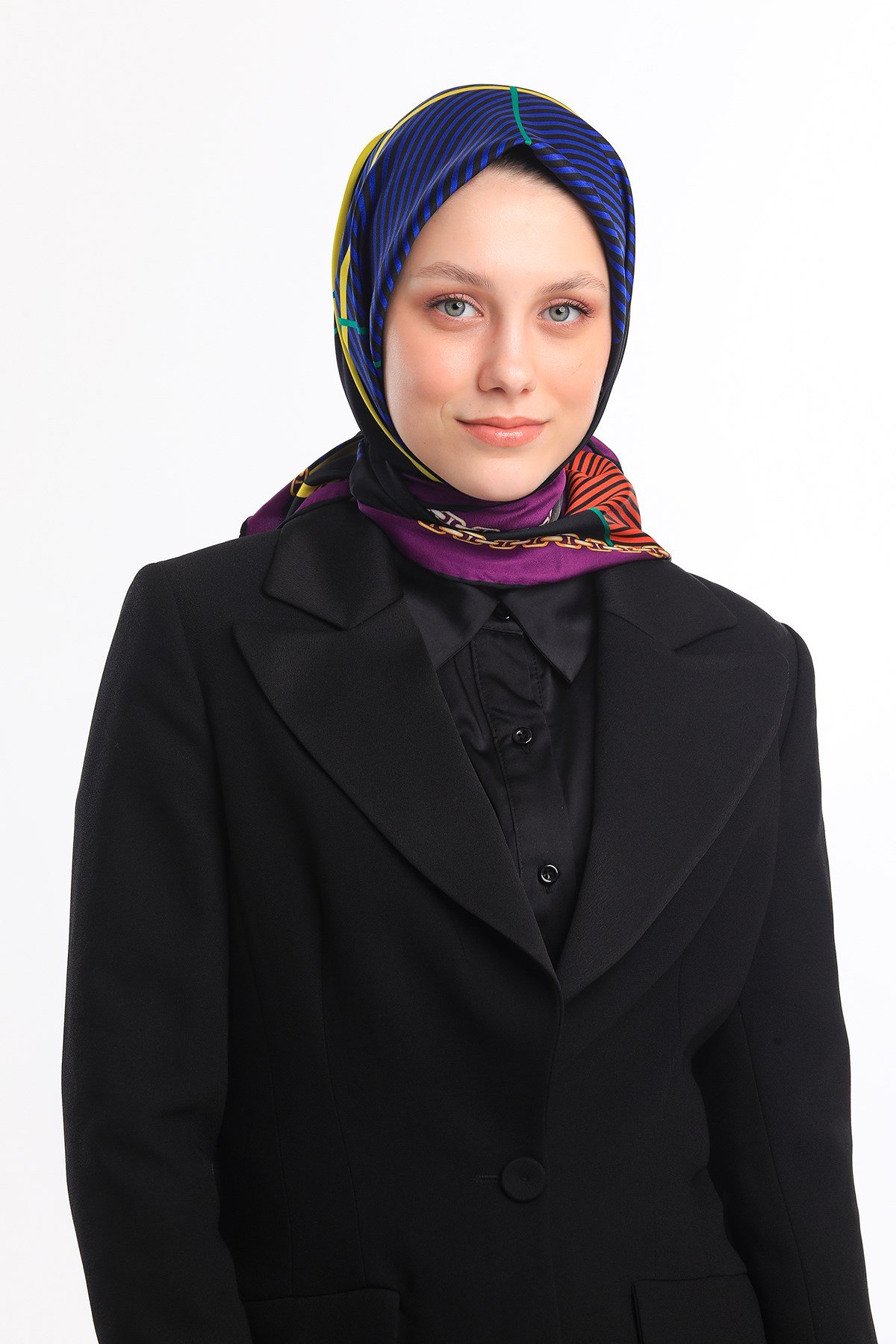 EŞARPEkose Desen Gold Seri Twill Eşarp Askısı ile Birlikte 90x90 cm