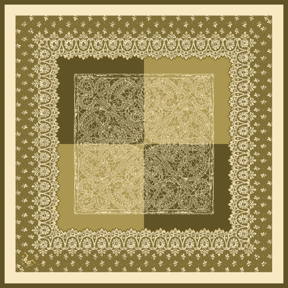 EŞARPDantel Desen Black Seri Twill Eşarp Askısı ile Birlikte 90x90 cm