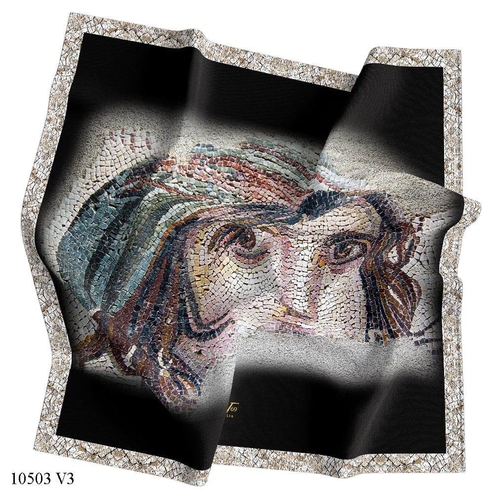 EŞARPZeugma Desen Gold Seri Twill Eşarp Askısı ile Birlikte 90x90 cm