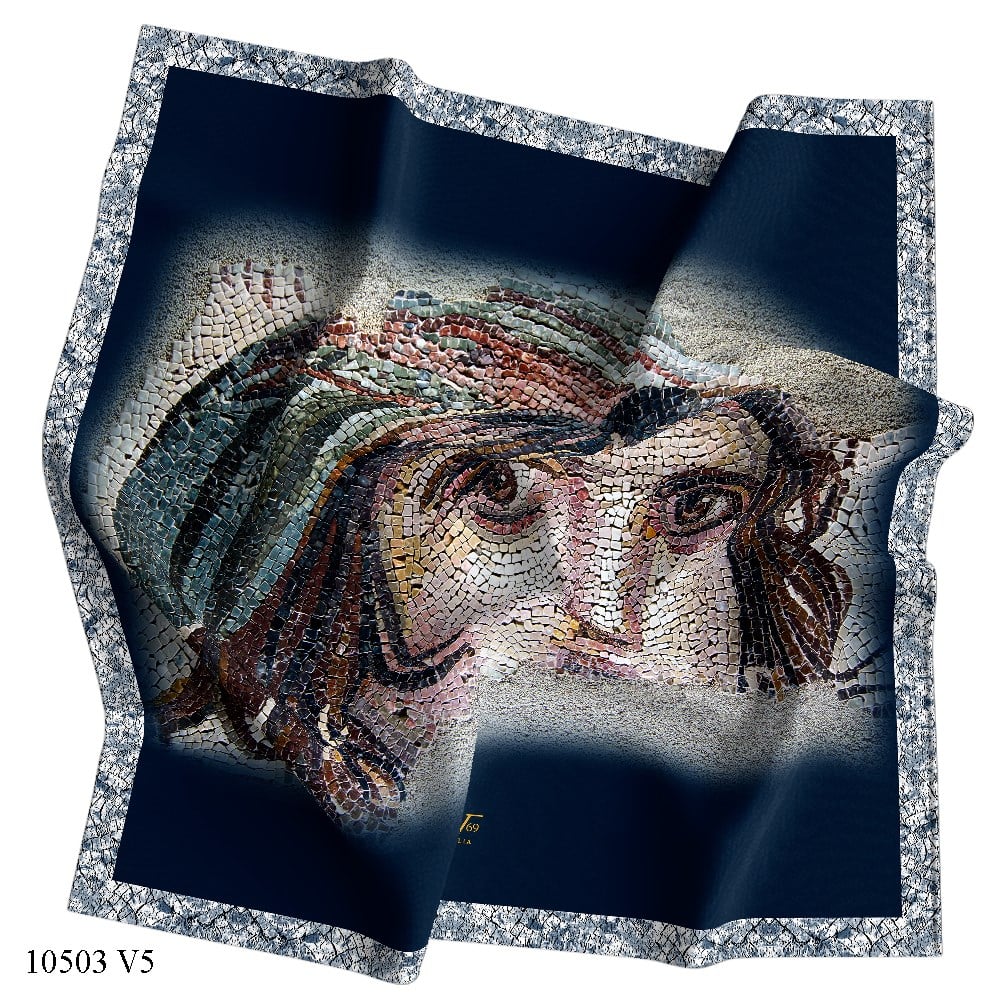 EŞARPZeugma Desen Gold Seri Twill Eşarp Askısı ile Birlikte 90x90 cm