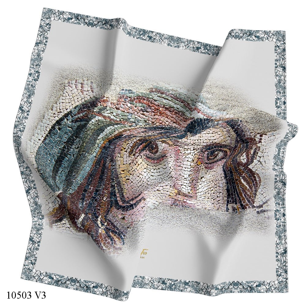 EŞARPZeugma Desen Gold Seri Twill Eşarp Askısı ile Birlikte 90x90 cm