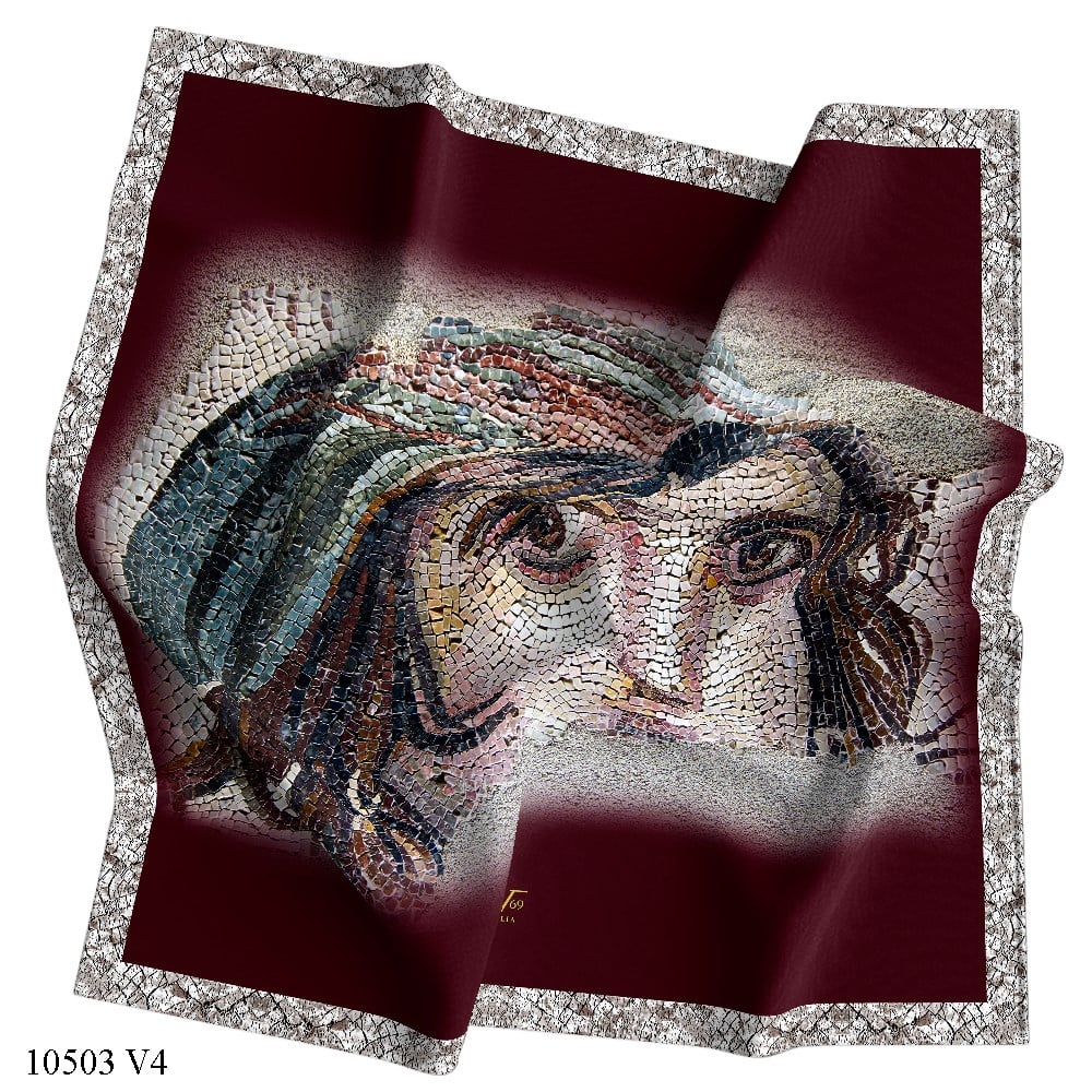 EŞARPZeugma Desen Gold Seri Twill Eşarp Askısı ile Birlikte 90x90 cm