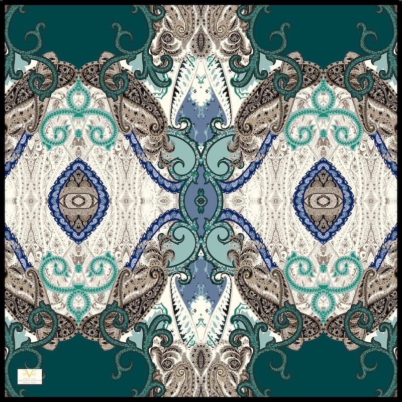 EŞARPEtro Desen İtalyan Şifon Seri Eşarp Askısı İle Birlikte 110x110 cm **
