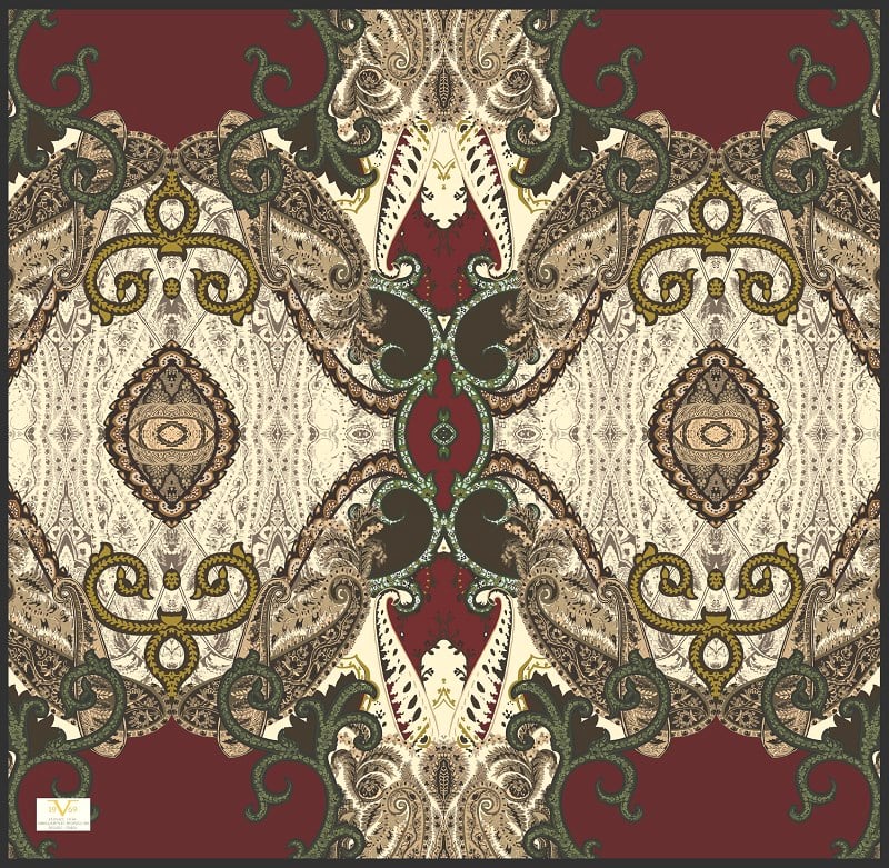EŞARPEtro Desen İtalyan Şifon Seri Eşarp Askısı İle Birlikte 110x110 cm **