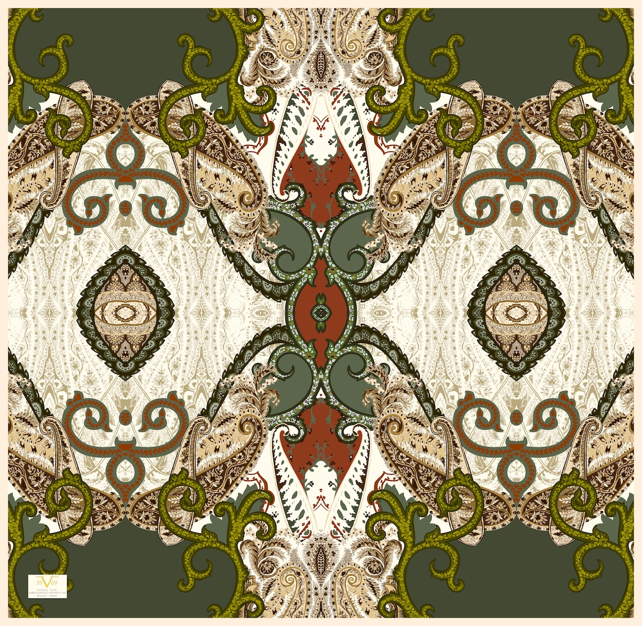 EŞARPEtro Desen İtalyan Şifon Seri Eşarp Askısı İle Birlikte 110x110 cm **