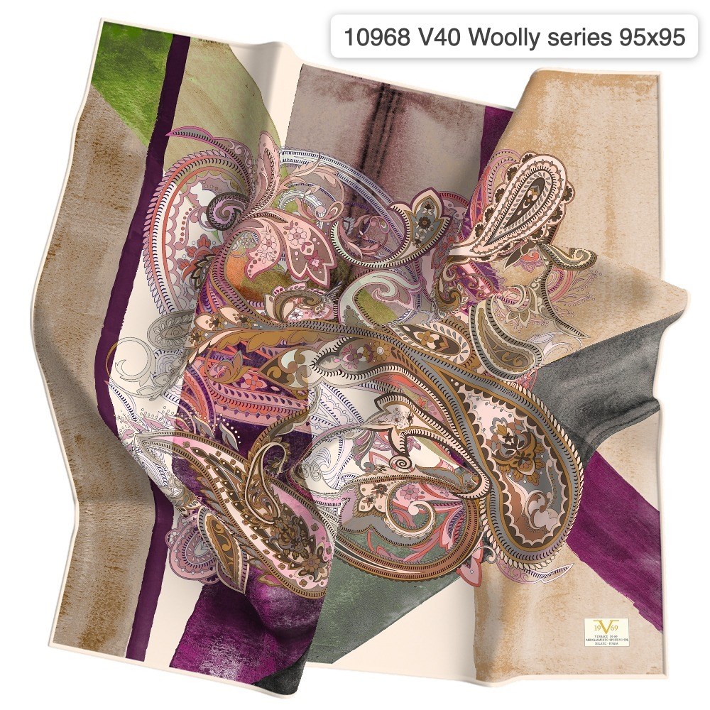 EŞARPPaisley Desen WOOLLY Seri Eşarp Askısı İle Birlikte 94X94 cm