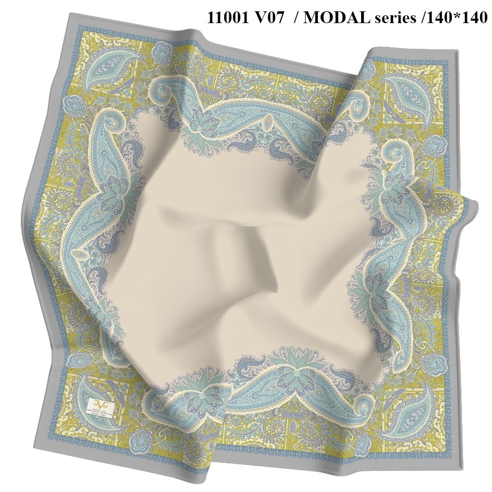 EŞARPEthnic Desen Panno Modal Seri Şal Askısı ile Birlikte 130x130 cm