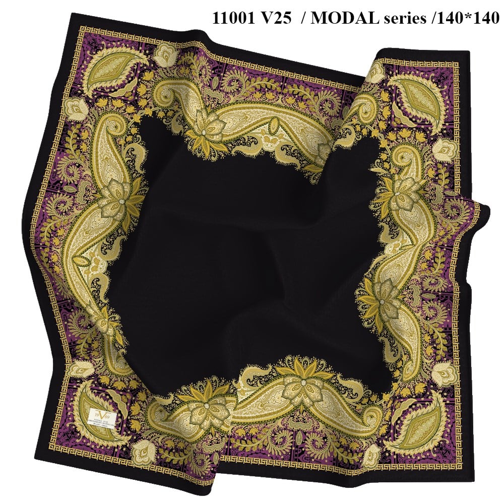 EŞARPEthnic Desen Panno Modal Seri Şal Askısı ile Birlikte 130x130 cm