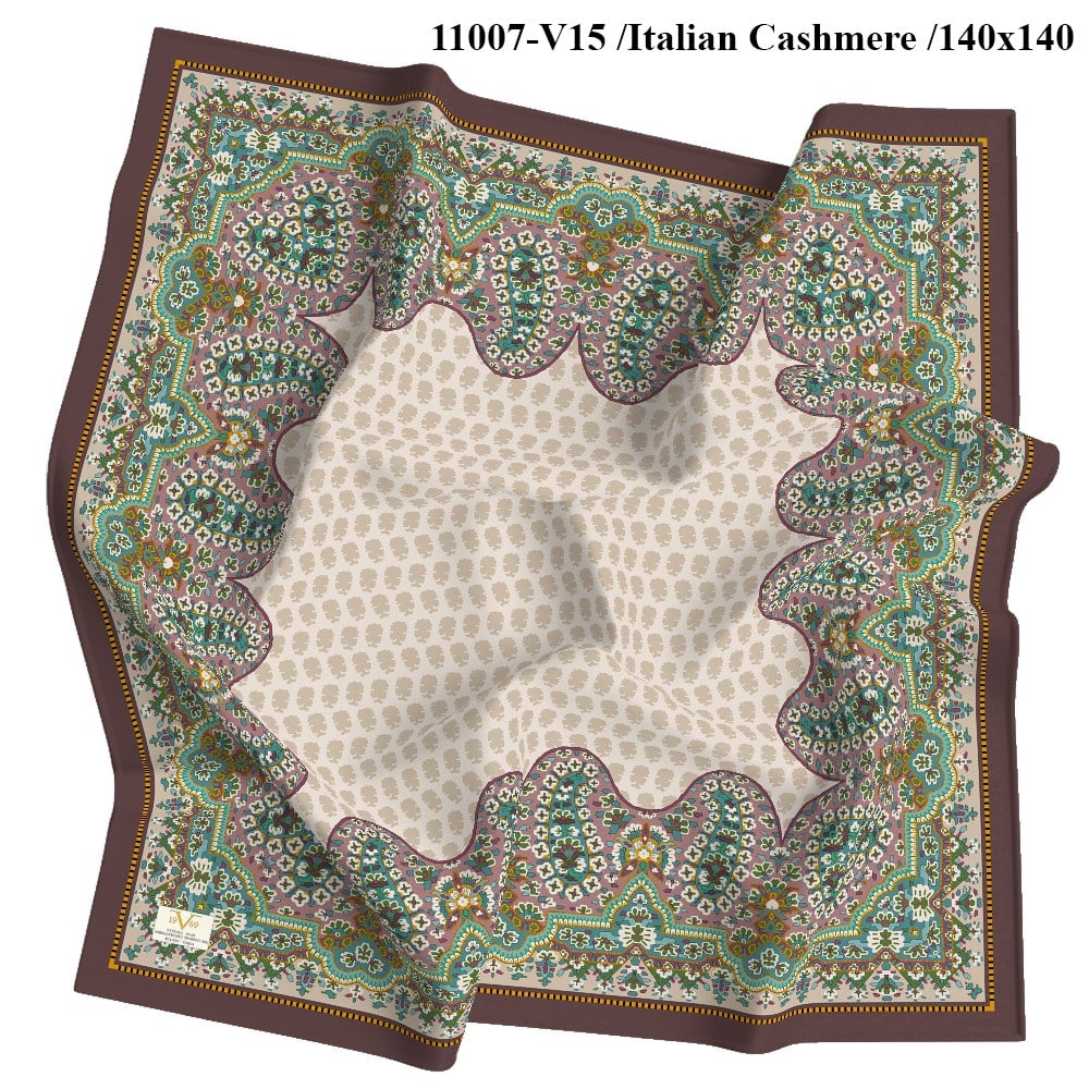 EŞARPMozaik Desen İtalian Kaşmir Seri Eşarp Askısı ile Birlikte 140x140