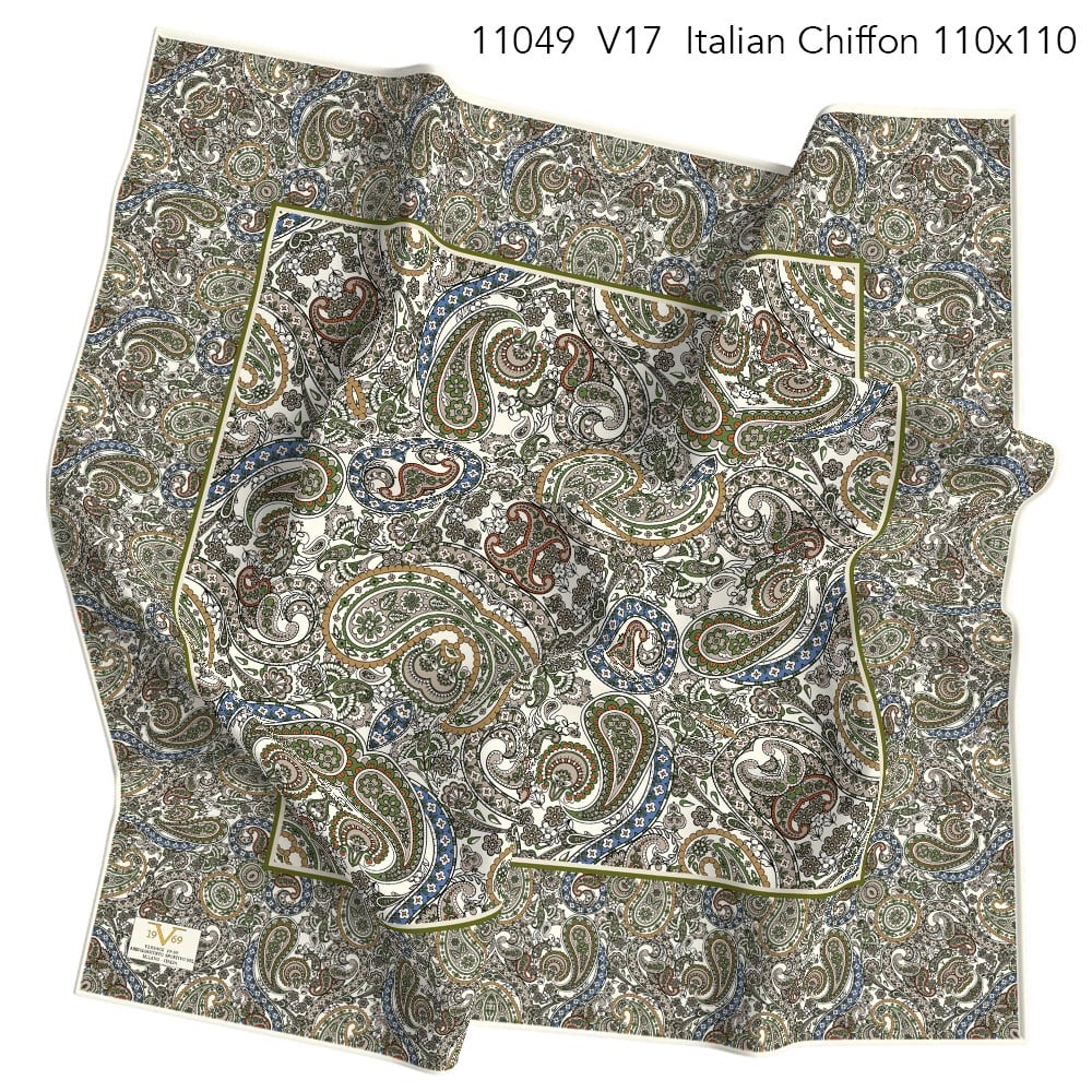 EŞARPEtro Desen İtalyan Şifon Eşarp Askısı ile Birlikte 110x110 cm
