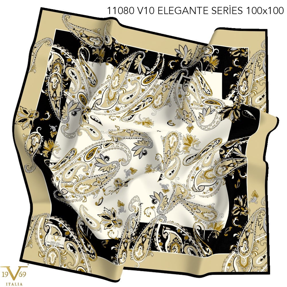 EŞARPDesenli Liverno Seri Viscon Eşarp Askısı ile Birlikte 100x100 cm