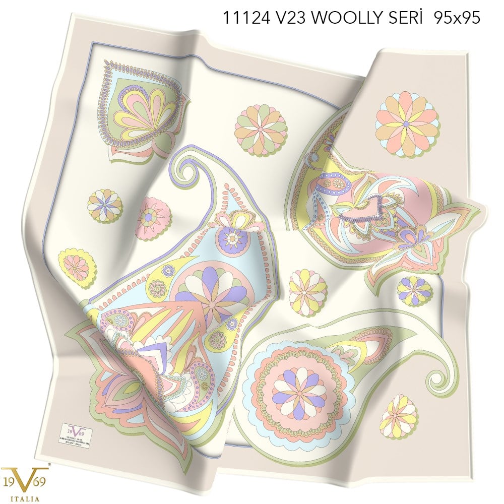 EŞARPDesenli WOOLLY Seri Eşarp Askısı İle Birlikte 95X95 cm