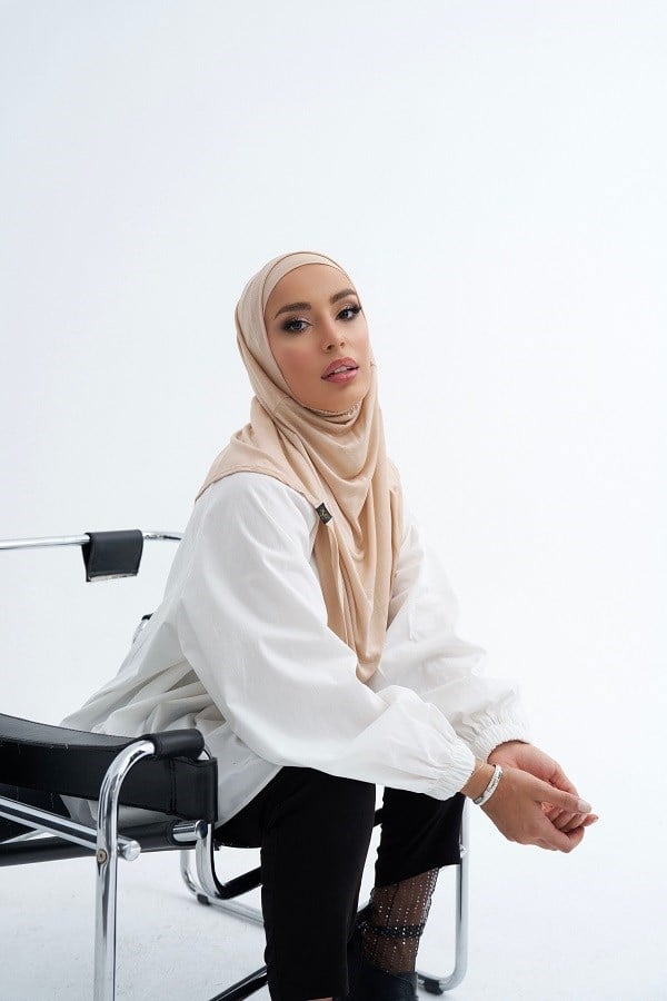 ScarfSolid Colors Lyocell Seri İkili Takım Bone