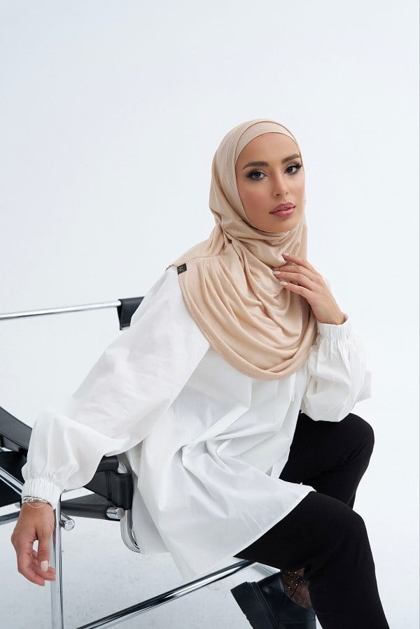 ScarfSolid Colors Lyocell Seri İkili Takım Bone