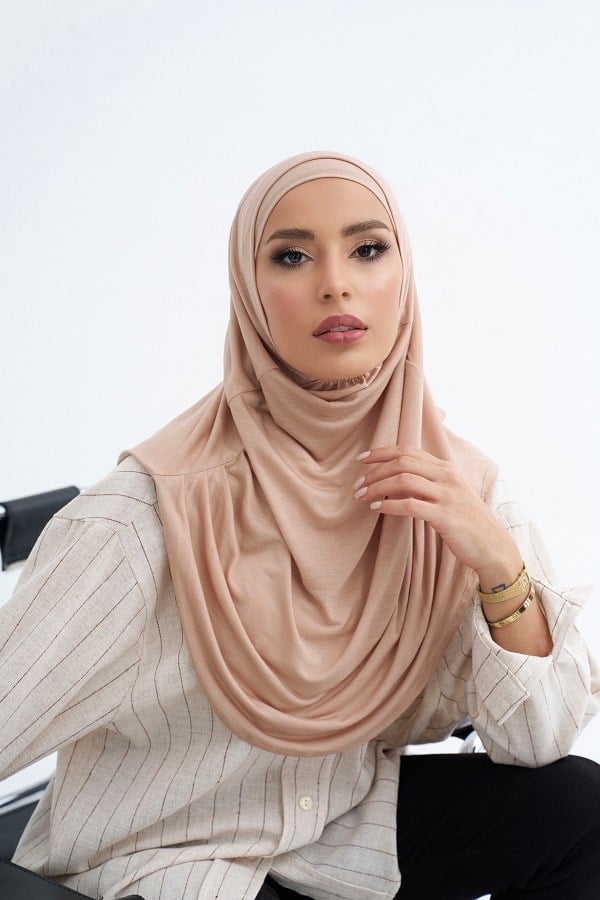 ScarfSolid Colors Lyocell Seri İkili Takım Bone