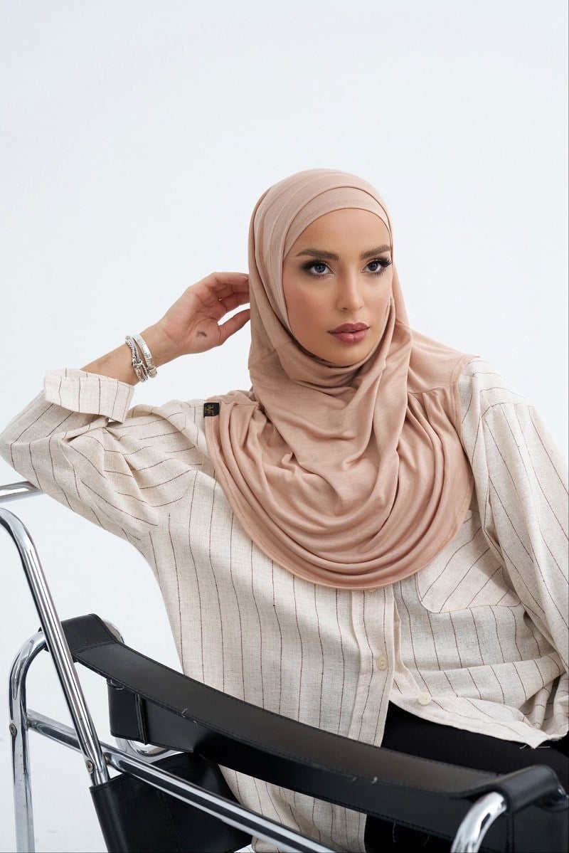 ScarfSolid Colors Lyocell Seri İkili Takım Bone