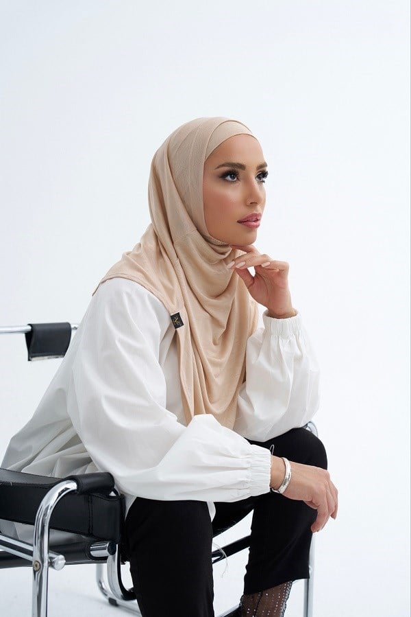 ScarfSolid Colors Lyocell Seri İkili Takım Bone