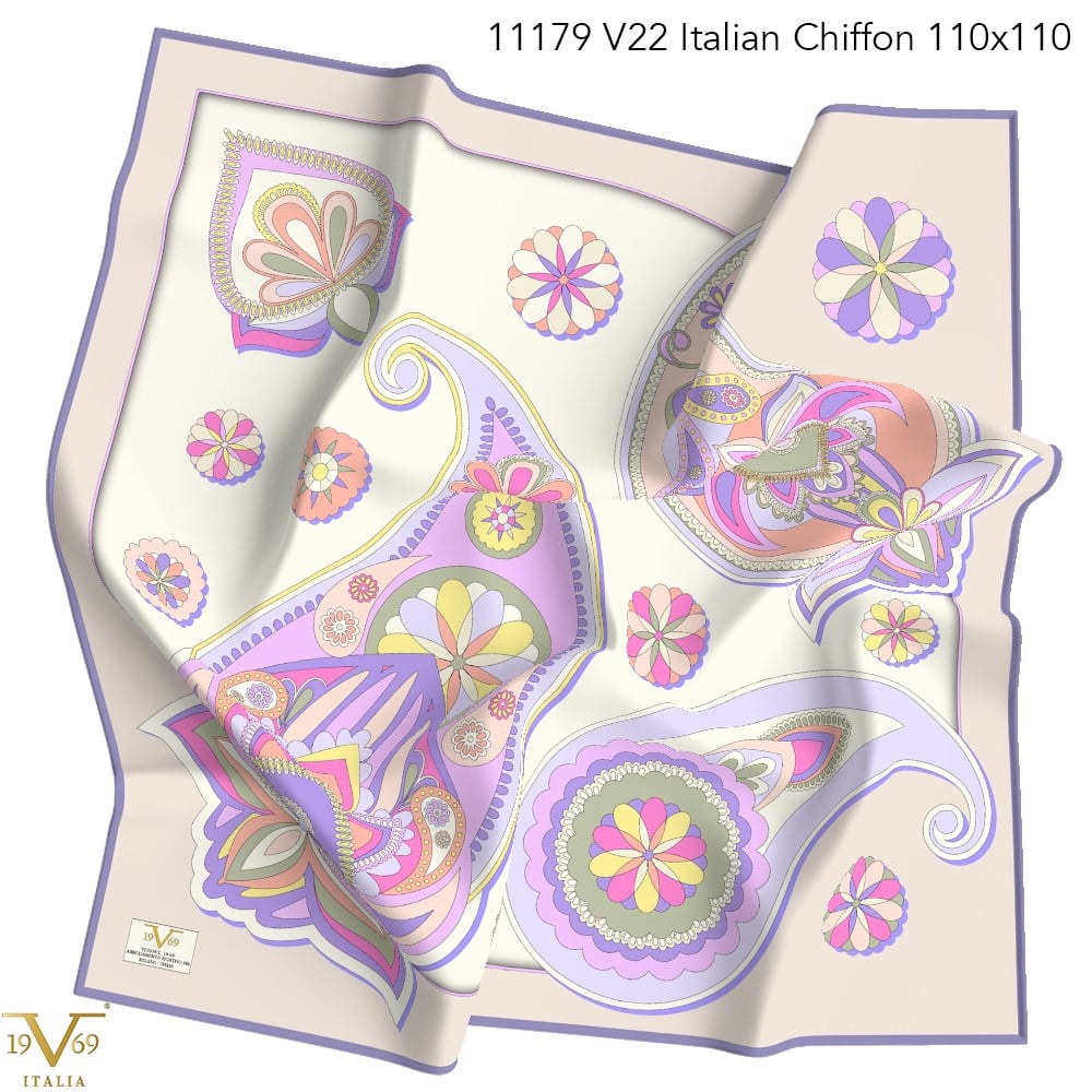EŞARPDesenli İtalyan şifon Seri Eşarp Askısı ile Birlikte 110x110 cm