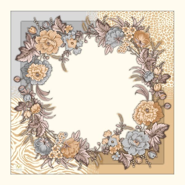 EŞARPDesenli İtalyan şifon Seri Eşarp Askısı ile Birlikte 110x110 cm