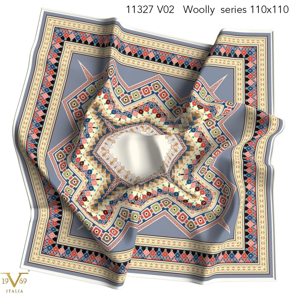 ScarfDesenli Italian Cashmere Seri Eşarp Askısı İle Birlikte 110x110