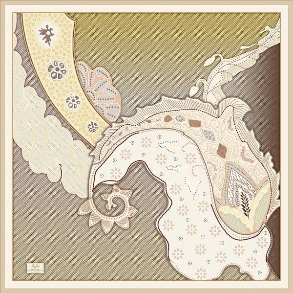 EŞARPDesenli  WOOLLY Seri Eşarp Askısı İle Birlikte 94X94 cm