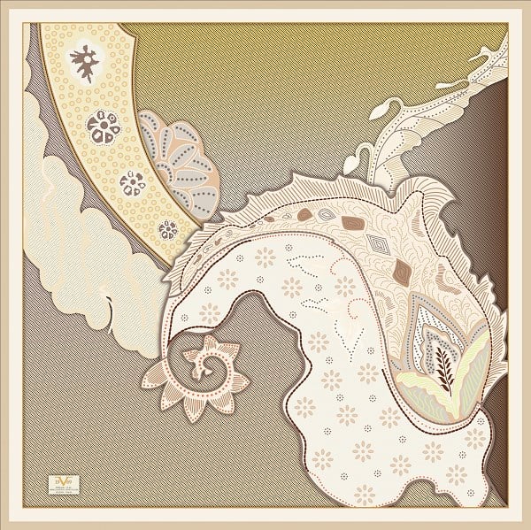 ScarfDesenli  WOOLLY Seri Eşarp Askısı İle Birlikte 94X94 cm