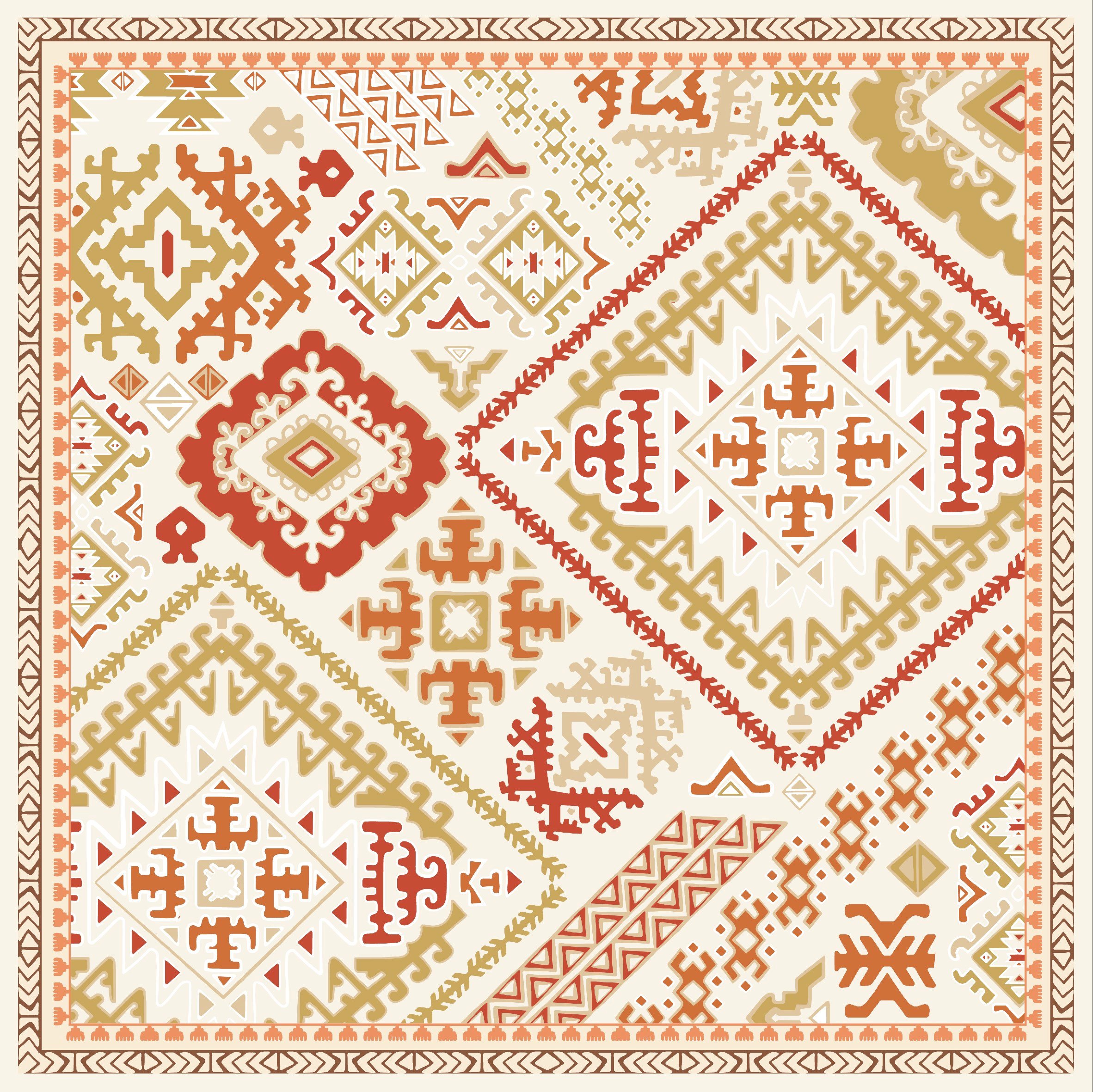 EŞARPDesenli  WOOLLY Seri Eşarp Askısı İle Birlikte 94X94 cm