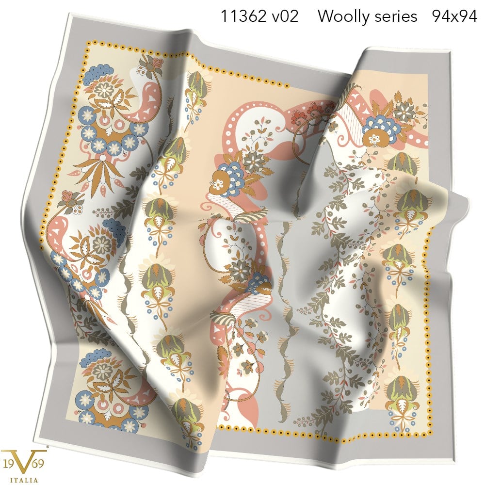 EŞARPDesenli  WOOLLY Seri Eşarp Askısı İle Birlikte 94X94 cm