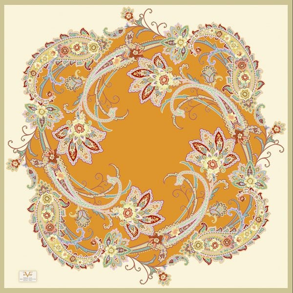 EŞARPDesenli İtalyan Şifon Eşarp Askısı ile Birlikte 110x110 cm