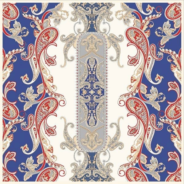 EŞARPDesenli İtalyan Şifon Eşarp Askısı ile Birlikte 110x110 cm